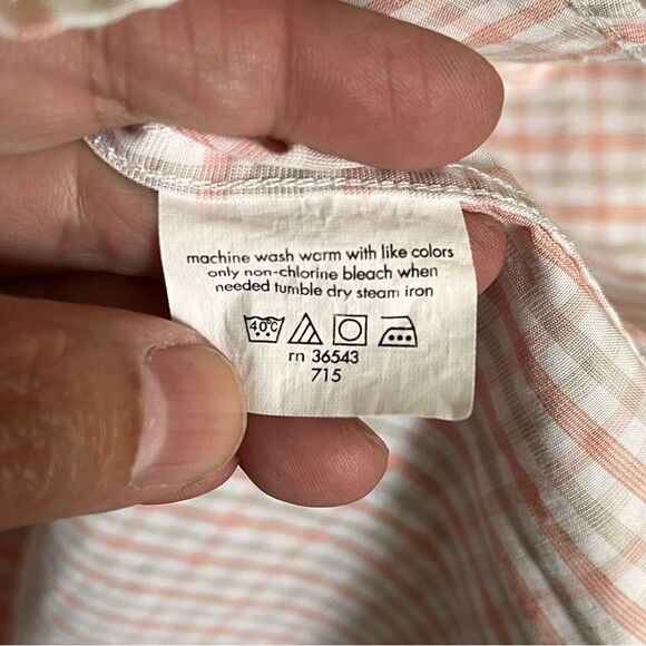 Michael Michael Kors 100% Cotton Pink & Gray Long Sleeve Button Shirt Size 16.5 - Picture 9 of 9